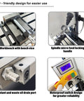 Tough As Nails 1300W Brushless Benchtop Milling Machine With R8 Spindle showing user-friendly features for precision milling.