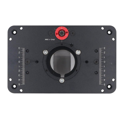 Rock Solid Router Lift System For 69Mm Trimmers With No Sweat Stainless Steel Lock and slick precision adjustment platform view.