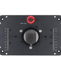 Rock Solid Router Lift System 69mm Mounting Plate with Dead Nuts Secure Locking Clamp, CNC aluminum base view from above.