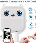 Pocket Sized Portable Bluetooth Mini Sticker Maker With Slick Inkless Thermal Tech And One Roll Of Glossy Paper for sticker printing.