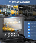 9-inch IPS HD monitor displaying sewer inspection footage, part of Badass Heavy Duty 9 Inch Sewer Inspection Camera.