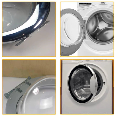 Heavy Duty Metal Door Hinge For Washer And Dryer Front Load Replacement silver hinges on laundry machine doors