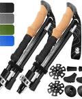 Foldable Hiking Poles For Travel And Trekking, Go-To Adjustable Aluminum Trekking Poles With Cork Grips, Lightweight And Compact With Metal Locking