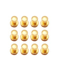 Premium Gold Chicago Button Studs 6mm Round Head Badass Leather Screws And Rivets For Slick Belt Wallet Bag Diy Craft Projects Hardcore Alloy Slotted Post Fasteners Twelve Piece Kit displayed in a grid formation.
