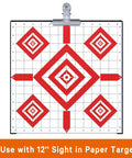 Outdoor Pellet Gun Target Trap With Center Shot Includes 12 Paper Targets and grid design for precise shooting practice.