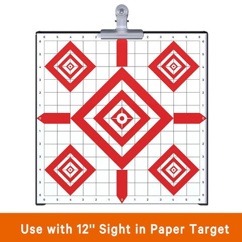 Outdoor Pellet Gun Target Trap With Center Shot Includes 12 Paper Targets and grid design for precise shooting practice.
