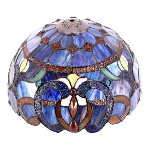 Tiffany Style Pendant Light Fixture With Blue Purple Cloud Stained Glass Hanging Lamp For A Cozy Yet Wow Factor Vibe shade detail