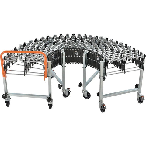 Heavy Duty Flexible Gravity Conveyor With Smooth Skate Wheels Expands From 3 Feet 3 Inches To 12 Feet 10 Inches And Makes Heavy Hauling A Breeze Without Any Stress In Your Warehouse