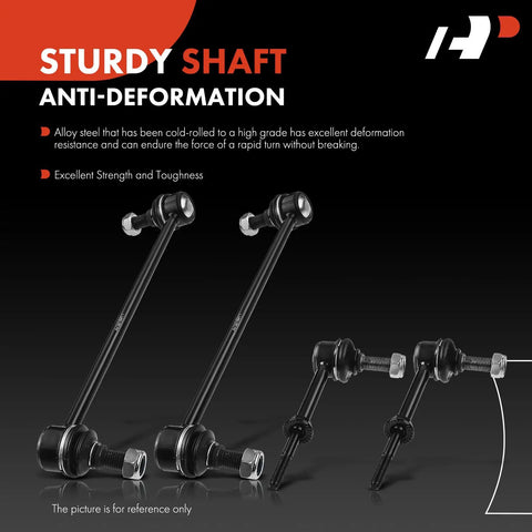 Set Of 4 Front And Rear Sway Bar Link Kit For Chevy Equinox 2008 2017, GMC Terrain 2010 2017, Pontiac Torrent 2008 2009 displayed