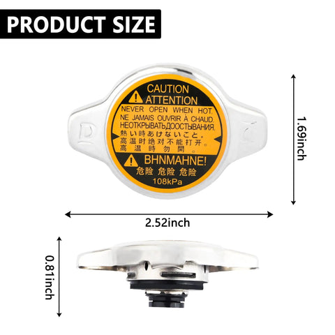 Radiator Cap And Coolant Reservoir Cap OEM 16401-31520 1640131520 with size dimensions for Lexus Toyota Scion