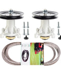 46 Inch Mower Deck Rebuild Kit Go To Husqvarna Models 2246LS 2346XLS YTA22V46 with 2 spindles, 2 pulleys, and belt shown