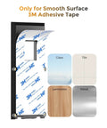 No Drill Ring Doorbell Mount For Renters Adhesive Stick On Solution next to material samples: glass, tile, laminate, metal