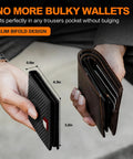 Comparing thickness of Ultra Slim RFID Blocking Bifold Wallet For Men With Carbon Fiber Look to traditional wallet 