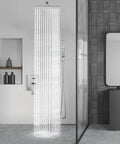 Shower Faucet Set With Rain Shower System And Handheld Spray, Chrome 10 Inch Wall Mount Shower Head, modern bathroom setting