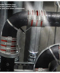 Heavy Duty No-Hub Coupling With Red Shield 4 Inch Built To Last For Joining Cast Iron Drain Waste And Vent Pipes on pipes