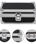Aluminum Alloy Locking Cash Box For Secure Cash Storage Money Organizer With Single Row Currency Tray Durable Money Holder And Home Decor Ideal For Bills Coins And Cash Stash with latch details.