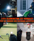 Rechargeable LED Work Light With Clamp And Magnetic Clip 2100 Lumen COB Portable Work Light in various job site scenarios