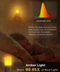 Amber Night Light With Dusk To Dawn Sensor in bedroom promoting melatonin production, child sleeping, LED, 2 pack