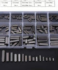 140 Piece Round Ended Drive Shaft Keys Set In Metric Key Stock For Fasteners Pro Grade Stainless Steel With Organized Case