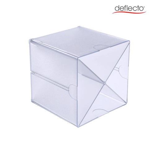 Stackable Cube Organizer With X Divider In Clear Plastic, Modular Storage Solution With Linking Clips for desktop or cabinet use