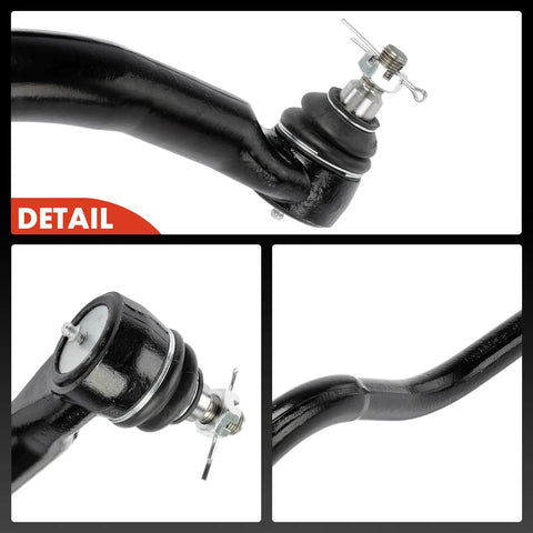 Front Suspension Track Bar Panhard Rod For Dodge Ram 1500 1994 to 2001 And Ram 2500 or 3500 1994 to 2002 4x4 Ready Front Left Or Right Driver Or Passenger Side Steel Pre-Greased Keeps Steering Tight. Black steel front suspension track bar detail with ball joint and cotter pin