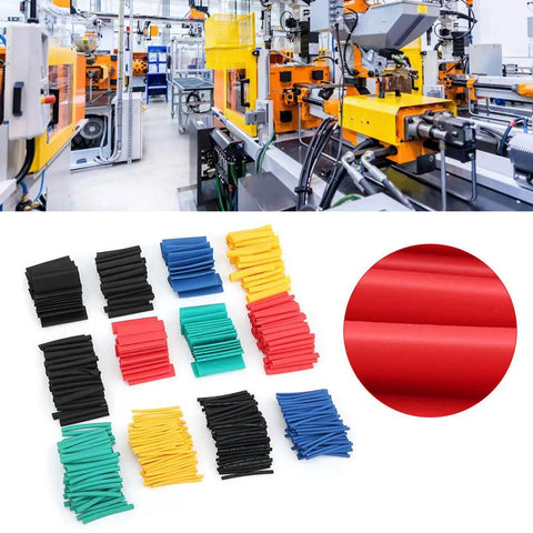 Hot Stuff 530 Piece Heat Shrink Tube Kit Perfect For Insulating Wires, Cable Repair, And Wild DIY Projects With Durable Retracting Sleeves That Are Totally Rad To Use. assorted heat shrink tubes in multiple colors for wire insulation and cable repair