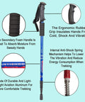 Ultimate Go To Collapsible Trekking Poles for Hiking, Ultra Lightweight Aluminum, ergonomic rubber grip, anti-shock feature