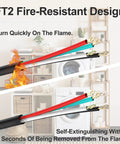 Heavy Duty 4 Prong Dryer Cord 30 Amp Appliance Power Cord 10 Feet With 4 Color Wires And O Ring Terminal Connectors Pure Copper Wire showing fire resilience feature