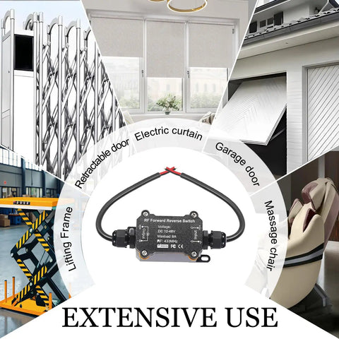 Tough As Nails Wireless Remote Switch For Forward And Reverse Dc Motor Control IP67 Waterproof At Eight Amps Rock Solid For Golf Carts Trailers Everyday Grind in multi-use settings.