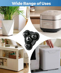 Self Adhesive Mini Swivel Caster Wheels For Furniture, Zero Fuss Tool Free Swap, Super Smooth Gliding Rollers With Heavy Duty Adhesive, Quick Install 8 Pack Household Furniture Sliders used under plant pots and kitchen containers.