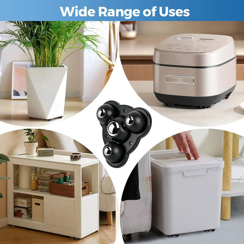 Self Adhesive Mini Swivel Caster Wheels For Furniture, Zero Fuss Tool Free Swap, Super Smooth Gliding Rollers With Heavy Duty Adhesive, Quick Install 8 Pack Household Furniture Sliders used under plant pots and kitchen containers.