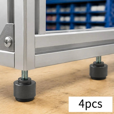 4 Pack Adjustable M8 Thread Foot Levelers For Furniture With Screw On Glide Feet Aluminum Alloy Construction Anti Scratch