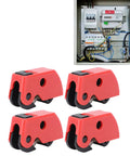 Circuit Breaker Lockout Kit 10 Pieces For Industrial And Automotive Safety Lock Box Tagout, red lockouts in front of breaker panel