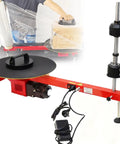 Heavy Duty Electric Stretch Film Dispenser For Pallet Wrapping With Lightning Fast Motor, compact setup for efficient loading dock operations.