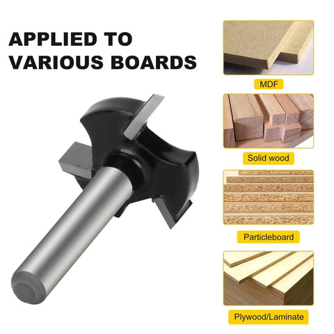 Heavy Duty Spoilboard Surfacing Router Bit With One Quarter Inch Shank And One Inch Cutting Diameter Three Wing Carbide Cutter