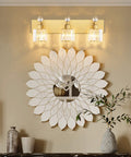 Crystal 3 Light Vanity Light With Gold Finish For Bathroom, Over Mirror Modern Wall Sconce Fixture, wall mount view