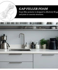 Heavy Duty Foam Caulk Saver Strip for Concrete Gaps and Wall Joints No Fuss Easy Install in a modern kitchen setting.