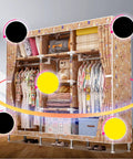 Large Capacity Portable Wardrobe Closet With Washable Oxford Fabric Cover And Heavy Duty Hanging Rods For Real Clothing Storage, showcasing organized clothing and storage.
