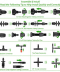 Assembly and installation guide for Drip Irrigation Kit 280 Pcs 147 Ft Garden Watering System with tubing connectors