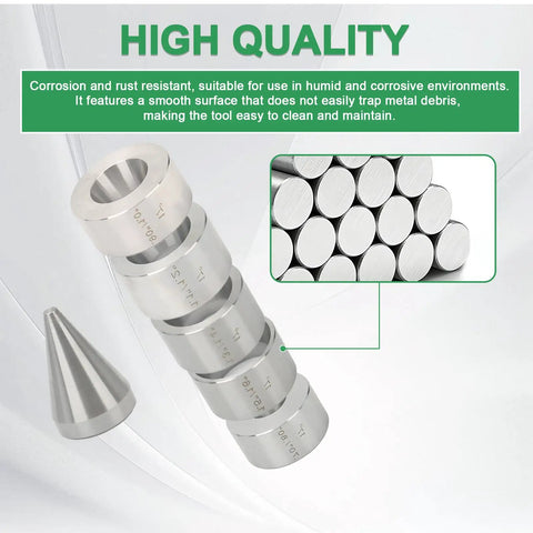 17 Degree Coin Ring Folding And Reduction Die Set For DIY Jewelry, 5 Piece Stainless Steel Tools with Centering Cone and Dies