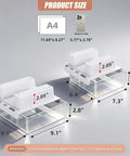 Slick Two Pack Under Desk Drawers With Smooth Glide Action, size dimensions showing clear PET build, perfect for workspace organization.