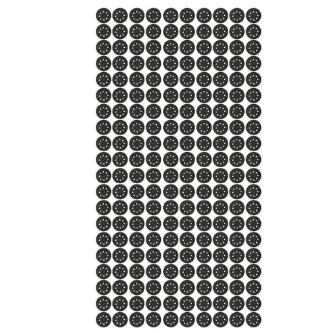 Ultra Tough 200Pcs 5 Inch Sanding Discs Hook And Loop With 8 Holes For Orbital Sander Grinders in a stacked layout.