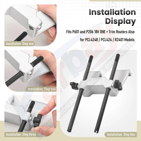 Edge Guide Assembly For 18V One Plus Trim Routers P601 And P206 PCL424B PCL424 R2401 Router Guide 204358001 installation steps