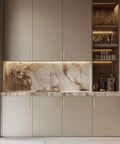 Modern kitchen with 5 Pack Solid 5 Inch Square Cabinet Handles Champagne Bronze Pulls For Drawers And Kitchen Cabinets Center To Center 5 Inch Hole Spacing Hardware For A Game Changing Kitchen Update on light brown cabinets.