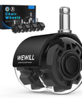 Universal Rubber Replacement Office Chair Wheels Set Of 5 Heavy Duty Caster Wheels For Computer Chairs And Desks, Black