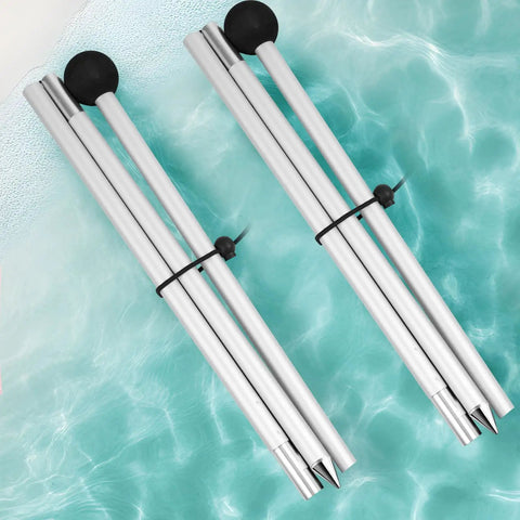 Two Pack Aluminum Beach Tent Poles For Canopy Replacement Foldable Camping And Hiking Poles Universal Fit 6.6 Feet Total Length