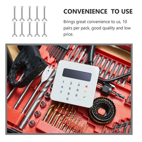 Stainless Steel Machine Screws With Wing Nuts Fastener Kit 10 Pairs Durable Silver Hardware set in toolbox with tools