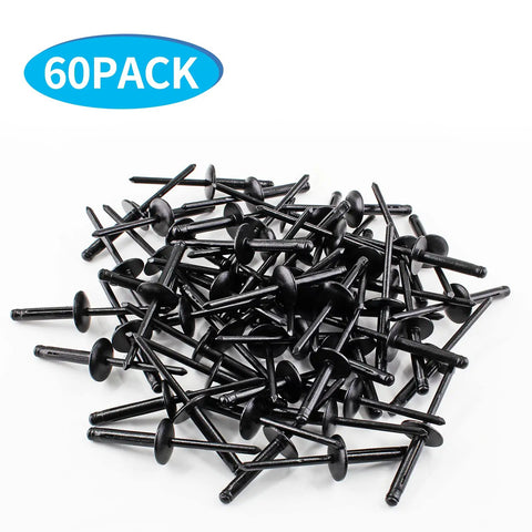 Heavy Duty Black Aluminum Blind Rivets 60 Piece 3 16 By 1 Inch Pop Fasteners for easy installation and repair in various projects.