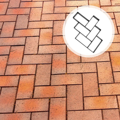 Garden Paving Mold For Concrete Walkways And Patios, Easy To Use Plastic Rectangular Floor Mold For Brick Style Paving, 19.76 By 15.86 Inches, Durable Polypropylene Construction, Black