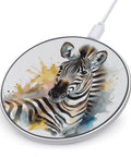 Cute Zebra Watercolor Wireless Charger 10W Fast Charging Pad Slim Portable Charging Station For Phone Travel Home Office Desk Lightweight Mat For Easy Power Grab And Go Qi Compatible featuring zebra design